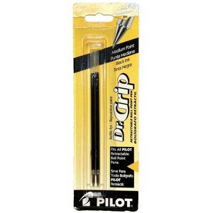 Pilot Refills Dr Grip Med Black 2Pack 77227 Fits Any Pilot Retractable Ballpoint
